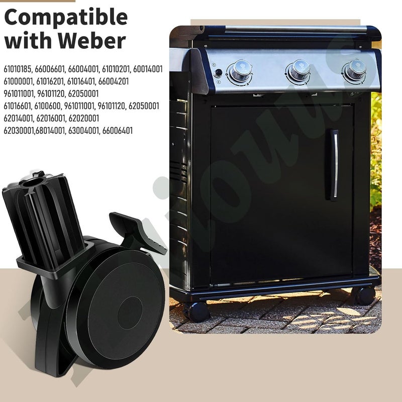 Haiouus 4 Pack 70360 Locking Caster with Insert for Weber Genesis E-310 Spirit Series 2009-2012, E400 E600 Summit Series 2007-2019 Gas Grills & Genesis E310 E320 S330 E210 Series 2007-2016 - Image 4